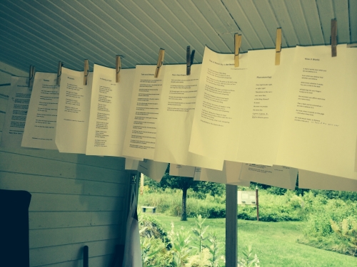 Back porch of The Frost Place, how I organized my manuscript